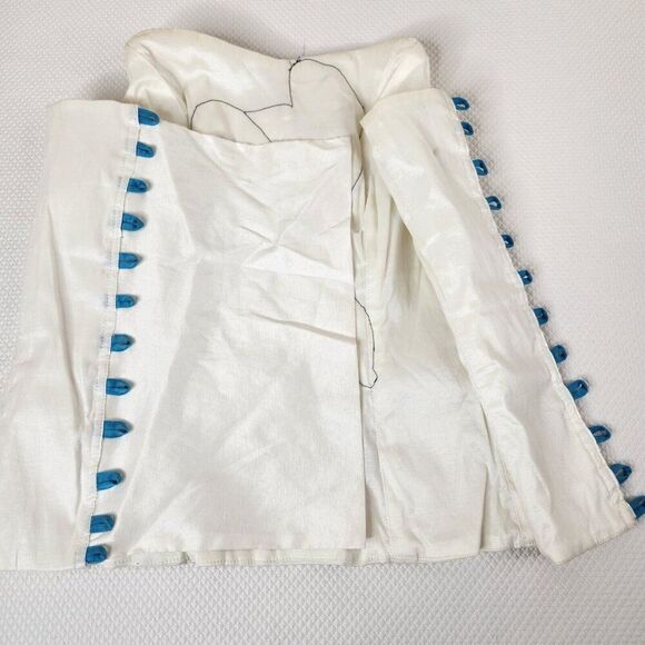 Vintage Smurf Smurfette Lace Up Over Bust Corset Top White Womens M Cosplay - Picture 9 of 9